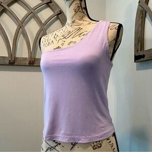 Vestique Tank Top Lavender/Purple Asymmetric Shoulder Double Layer Size Large